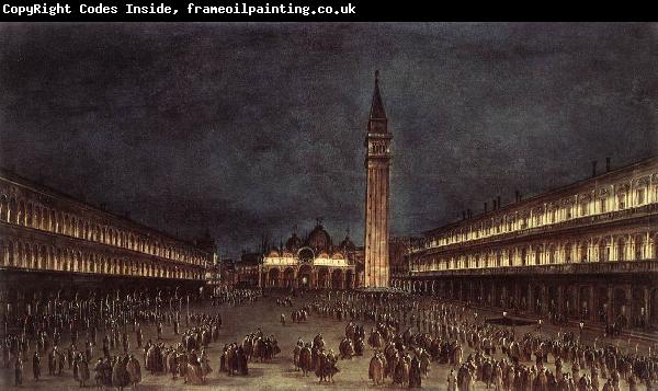 GUARDI, Francesco Nighttime Procession in Piazza San Marco fdh
